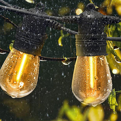 Modern Art Deco Solar Waterproof Copper PVC 15-Bulb LED String Light Outdoor Light For Garden