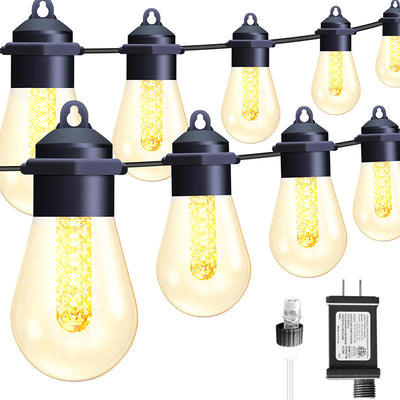 Modern Art Deco Solar Waterproof Copper PVC 15-Bulb LED String Light Outdoor Light For Garden