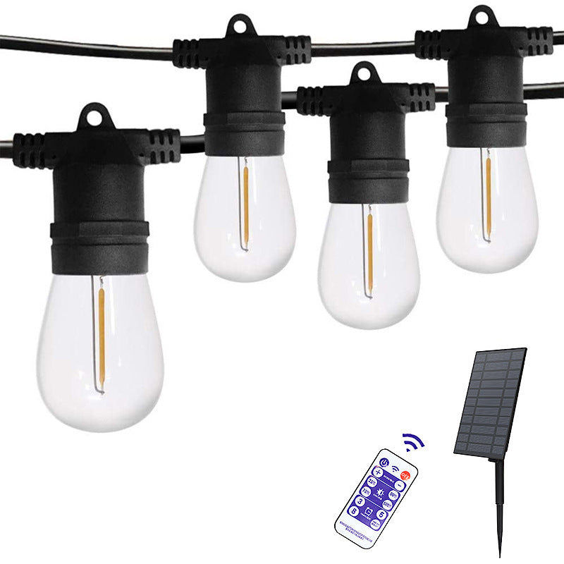 Modern Art Deco Solar Waterproof Copper PVC 15-Bulb LED String Light Outdoor Light For Garden