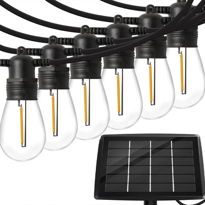 Modern Art Deco Solar Waterproof Copper PVC 15-Bulb LED String Light Outdoor Light For Garden