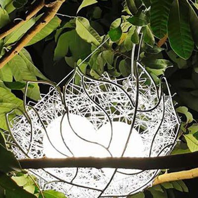 Modern Art Deco Solar Waterproof Aluminum Bird's Nest Egg LED Landscape Lighting Outdoor Light For Garden