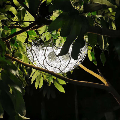 Modern Art Deco Solar Waterproof Aluminum Bird's Nest Egg LED Landscape Lighting Outdoor Light For Garden