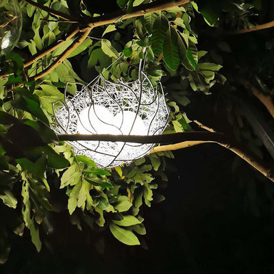 Modern Art Deco Solar Waterproof Aluminum Bird's Nest Egg LED Landscape Lighting Outdoor Light For Garden