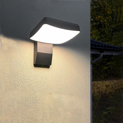 Modern Minimalist Waterproof Motion Sensor Rotatable Aluminum Acrylic Square Round LED Wall Sconce Lamp For Outdoor Patio