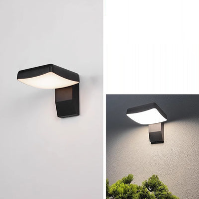 Modern Minimalist Waterproof Motion Sensor Rotatable Aluminum Acrylic Square Round LED Wall Sconce Lamp For Outdoor Patio