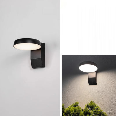 Modern Minimalist Waterproof Motion Sensor Rotatable Aluminum Acrylic Square Round LED Wall Sconce Lamp For Outdoor Patio