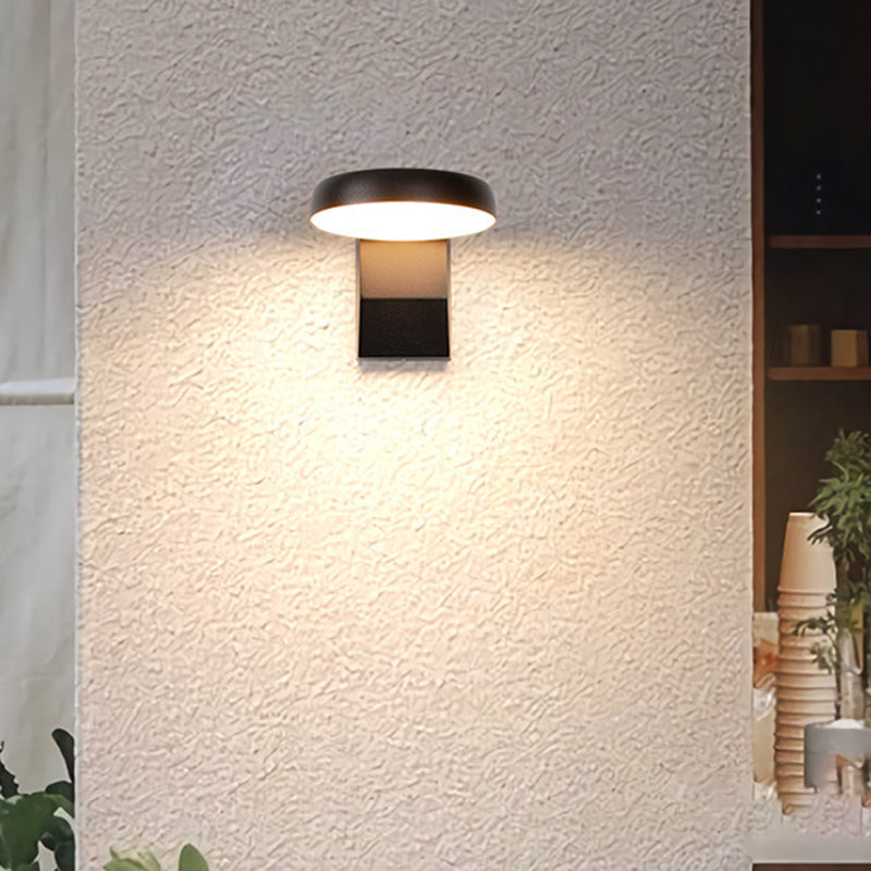 Modern Minimalist Waterproof Motion Sensor Rotatable Aluminum Acrylic Square Round LED Wall Sconce Lamp For Outdoor Patio