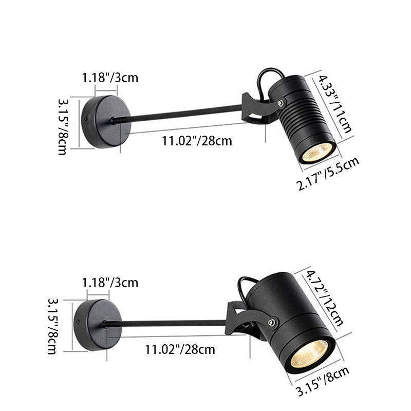 Moderne Einfachheit Wasserdichte Aluminium Eisen Einstellbare Zylinder Lange Pole LED Wand Leuchte Lampe Für Outdoor Terrasse 