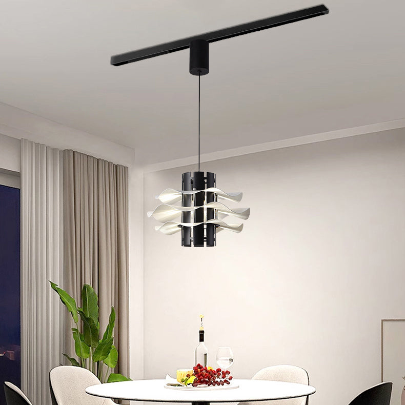 Contemporary Nordic Iron Aluminum Movable Cylinder Pleated Skirt 1/2/3 Light Pendant Light For Dining Room