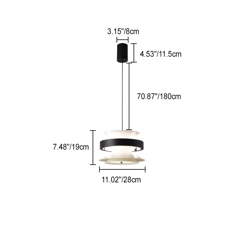 Contemporary Nordic Iron Aluminum Acrylic Movable Toroidal Gyroscope LED Pendant Light For Dining Room