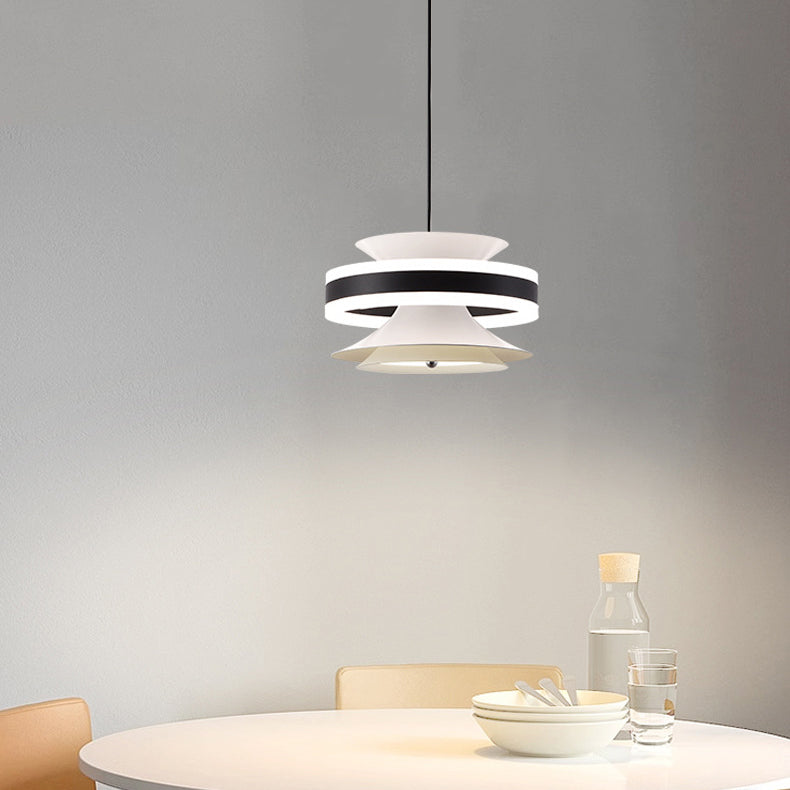 Contemporary Nordic Iron Aluminum Acrylic Movable Toroidal Gyroscope LED Pendant Light For Dining Room