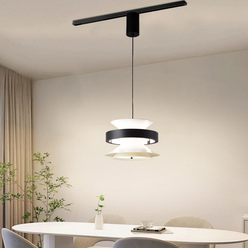 Contemporary Nordic Iron Aluminum Acrylic Movable Toroidal Gyroscope LED Pendant Light For Dining Room