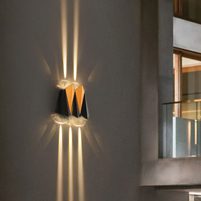 Contemporary Creative Waterproof Aluminum Plane Up And Down LED Wall Sconce Lamp For Outdoor Patio