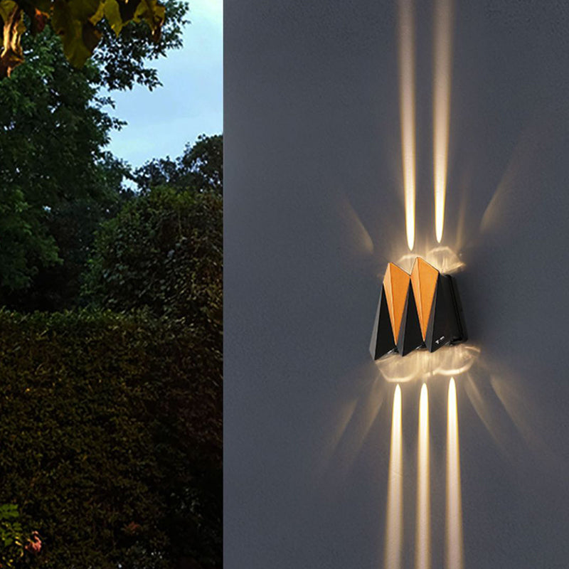 Contemporary Creative Waterproof Aluminum Plane Up And Down LED Wall Sconce Lamp For Outdoor Patio