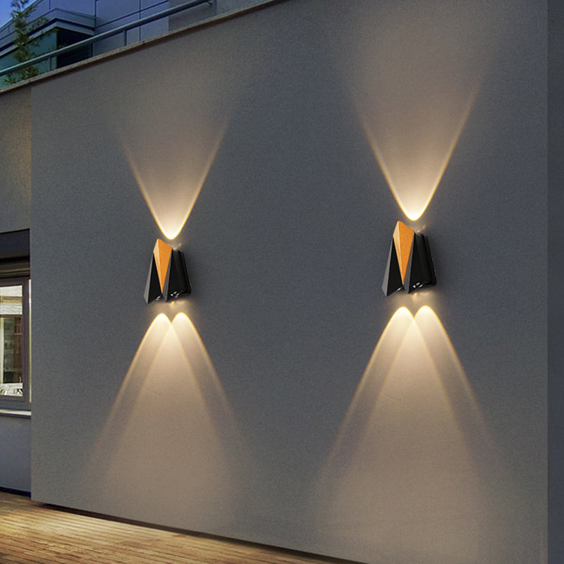 Contemporary Creative Waterproof Aluminum Plane Up And Down LED Wall Sconce Lamp For Outdoor Patio