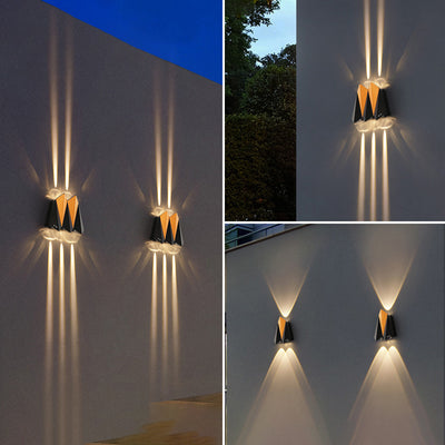 Contemporary Creative Waterproof Aluminum Plane Up And Down LED Wall Sconce Lamp For Outdoor Patio