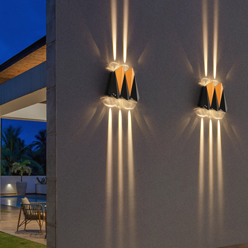 Contemporary Creative Waterproof Aluminum Plane Up And Down LED Wall Sconce Lamp For Outdoor Patio