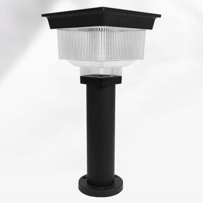 Modern Simplicity Solar Waterproof Aluminum PC Square Cylinder Pinstripe LED Landscape Lighting Outdoor Light For Garden