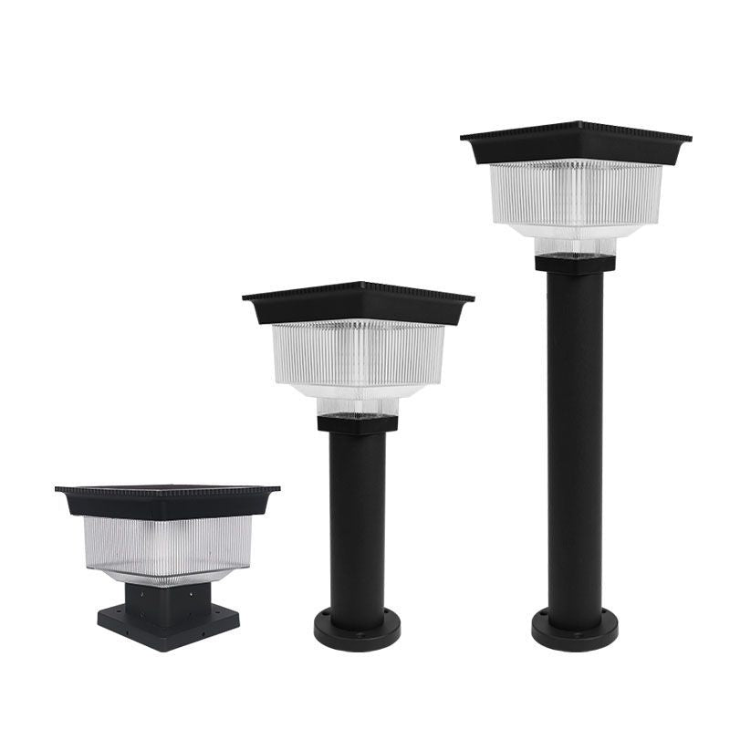 Modern Simplicity Solar Waterproof Aluminum PC Square Cylinder Pinstripe LED Landscape Lighting Outdoor Light For Garden