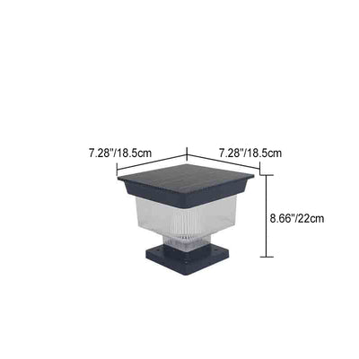 Modern Simplicity Solar Waterproof Aluminum PC Square Cylinder Pinstripe LED Landscape Lighting Outdoor Light For Garden