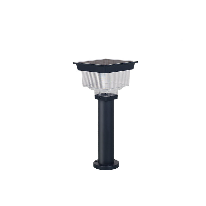 Modern Simplicity Solar Waterproof Aluminum PC Square Cylinder Pinstripe LED Landscape Lighting Outdoor Light For Garden