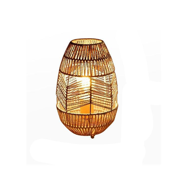 Traditional Japanese Weaving Bamboo Column Basket 1-Light Standing Floor Lamp For Living Room