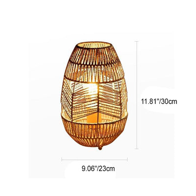 Traditional Japanese Weaving Bamboo Column Basket 1-Light Standing Floor Lamp For Living Room