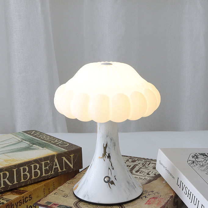 Contemporary Nordic Rechargeable Iron Acrylic Mushroom LED Table Lamp Night Light For Bedside