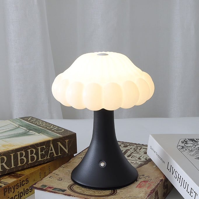 Contemporary Nordic Rechargeable Iron Acrylic Mushroom LED Table Lamp Night Light For Bedside