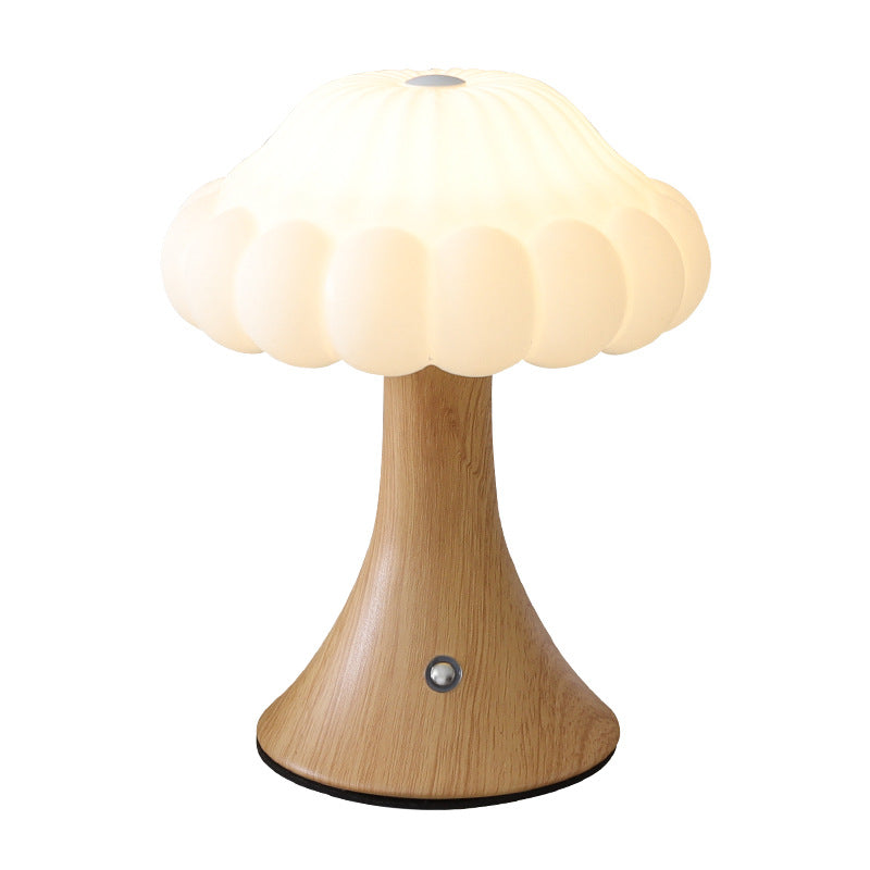 Contemporary Nordic Rechargeable Iron Acrylic Mushroom LED Table Lamp Night Light For Bedside