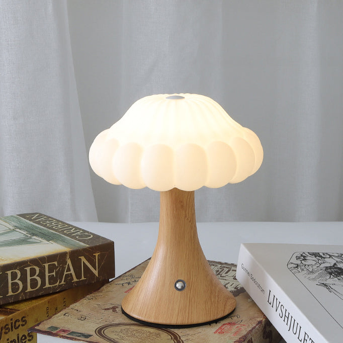 Contemporary Nordic Rechargeable Iron Acrylic Mushroom LED Table Lamp Night Light For Bedside