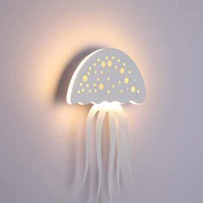 Contemporary Creative Iron Acrylic Jellyfish LED Wall Sconce Lamp For Bedroom