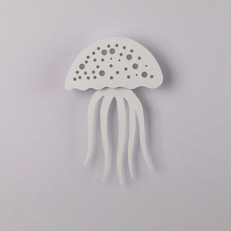 Contemporary Creative Iron Acrylic Jellyfish LED Wall Sconce Lamp For Bedroom