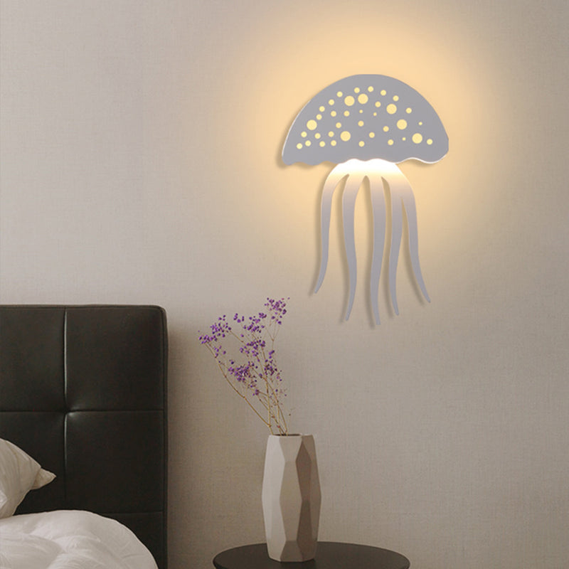 Contemporary Creative Iron Acrylic Jellyfish LED Wall Sconce Lamp For Bedroom