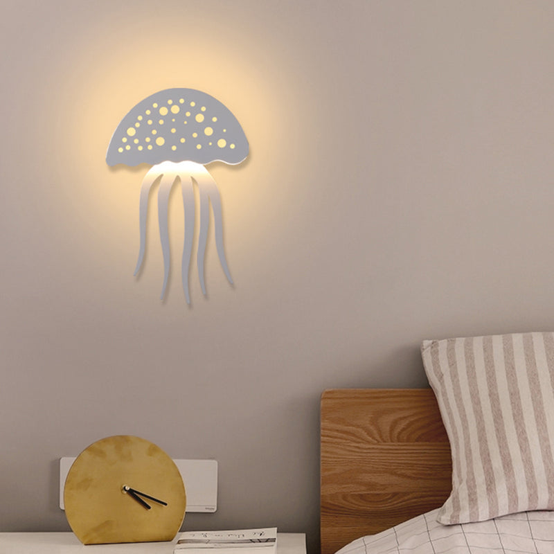 Contemporary Creative Iron Acrylic Jellyfish LED Wall Sconce Lamp For Bedroom