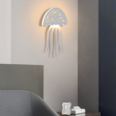 Contemporary Creative Iron Acrylic Jellyfish LED Wall Sconce Lamp For Bedroom