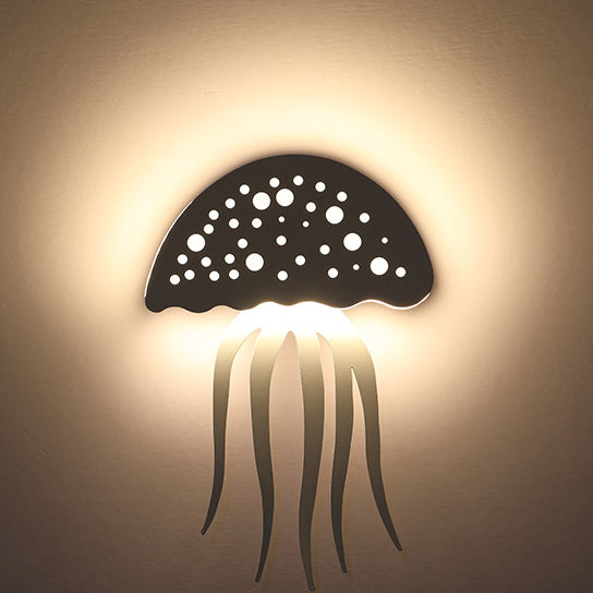 Contemporary Creative Iron Acrylic Jellyfish LED Wall Sconce Lamp For Bedroom