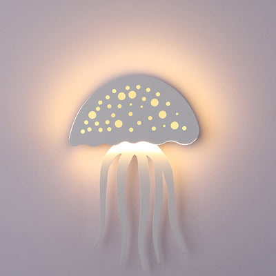 Contemporary Creative Iron Acrylic Jellyfish LED Wall Sconce Lamp For Bedroom