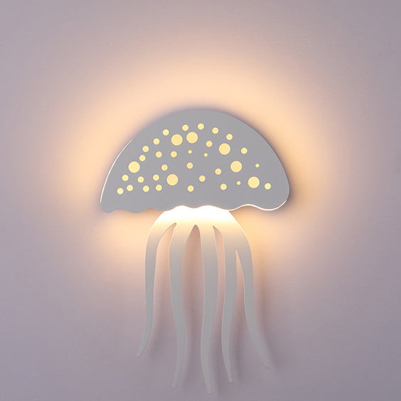 Contemporary Creative Iron Acrylic Jellyfish LED Wall Sconce Lamp For Bedroom