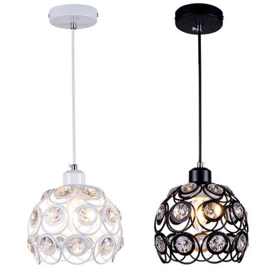 Contemporary Nordic Iron Crystal Ball Round Piece 1-Light Pendant Light For Dining Room