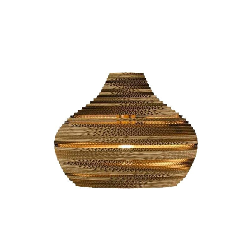 Contemporary Creative Paper Teardrop Corrugated 1-Light Pendant Light For Dining Room