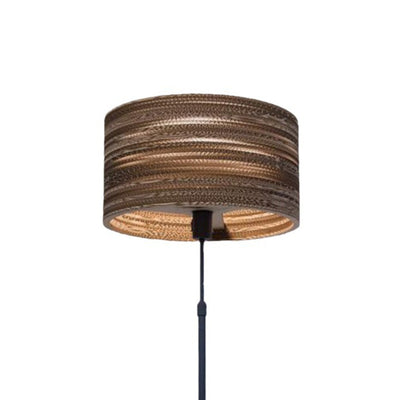 Contemporary Retro Corrugated Cardboard Cylinder 1-Light Standing Floor Lamp For Living Room