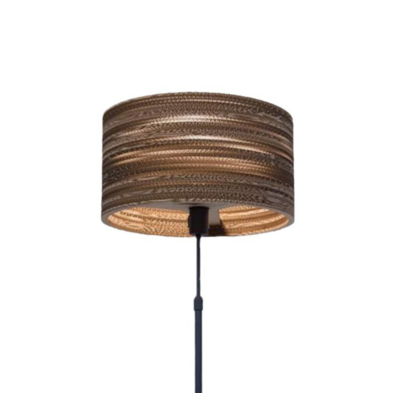 Contemporary Retro Corrugated Cardboard Cylinder 1-Light Standing Floor Lamp For Living Room