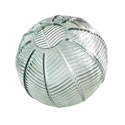 Contemporary Scandinavian Metal Glass Ball Leaf Pattern 1-Light Pendant Light For Dining Room