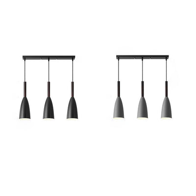 Contemporary Nordic Iron Conical 1/3 Light Pendant Light For Dining Room