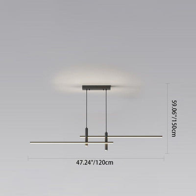 Modern Minimalist Iron Aluminum Silica Strip Spotlight LED Chandeliers Island Light For Dining Room