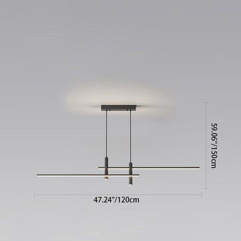 Modern Minimalist Iron Aluminum Silica Strip Spotlight LED Chandeliers Island Light For Dining Room