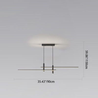 Modern Minimalist Iron Aluminum Silica Strip Spotlight LED Chandeliers Island Light For Dining Room