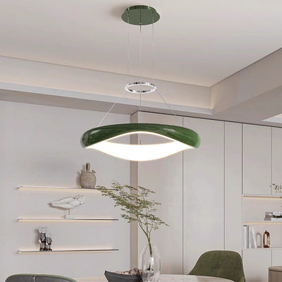 Contemporary Scandinavian Iron Acrylic Round LED Chandeliers For Dining Room