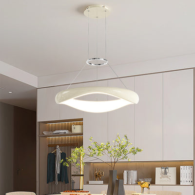 Contemporary Scandinavian Iron Acrylic Round LED Chandeliers For Dining Room